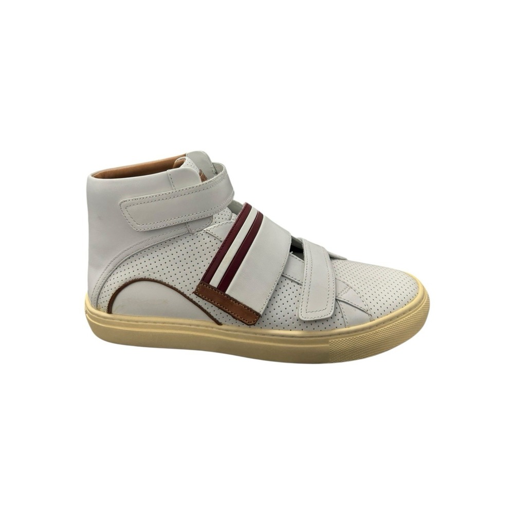 BALLY HERICK SNUFF PATENT LEATHER HI TOP STRIPE‎ LOGO SNEAKERS 8.5D
